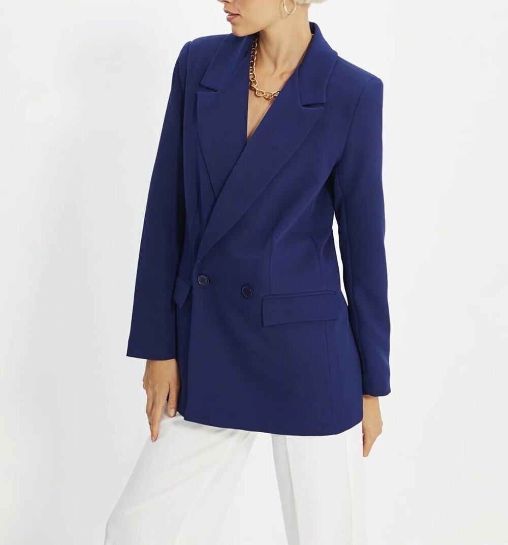 NWT Vintage Bloomingdale’s 100% Silk Purple Deep V Blazer 4